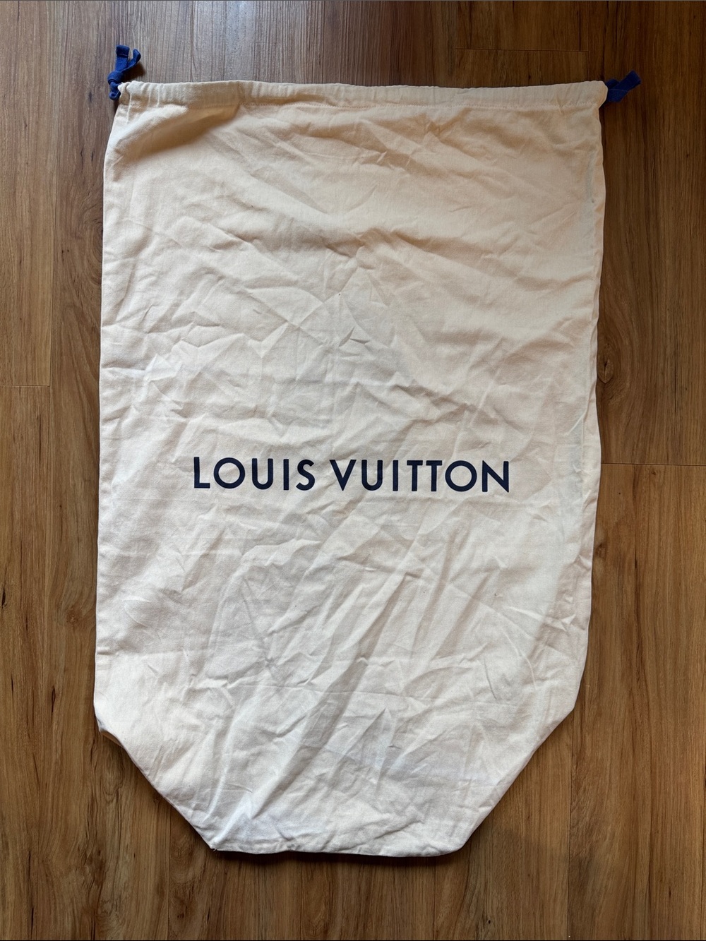 Louis Vuitton Cream Cotton Drawstring Dust Bag extra large